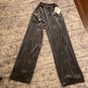 NWT grey velvet pants